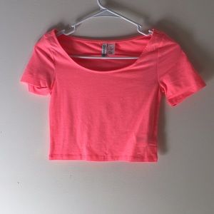 Neon pink crop top